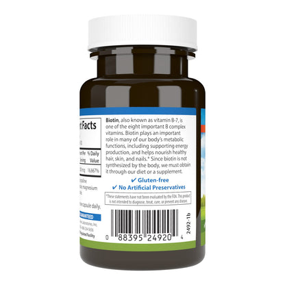 Carlson Biotin 5000 mcg - Healthy Hair, Strong Nails & Energy Production | 100 Capsules