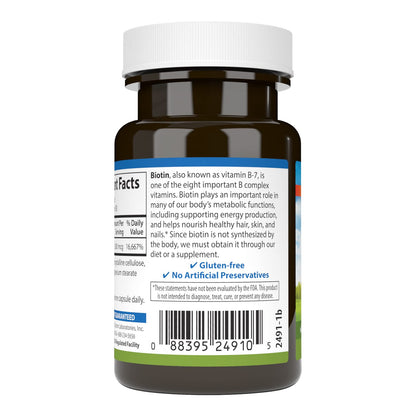Carlson Biotin 5000 mcg – Healthy Hair, Strong Nails & Energy Production | 50 Capsules