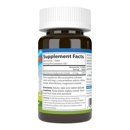 Carlson Chelated Iron 27 mg | Superior Absorption | 100 Tablets