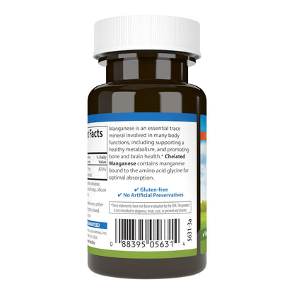 Carlson Chelated Manganese 20 mg | Superior Absorption | 100 Tablets (Pack of 2)