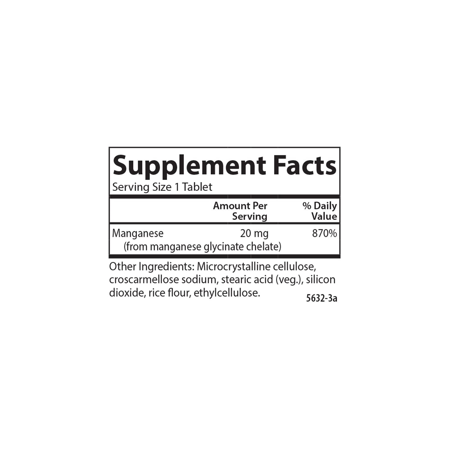 Carlson - Chelated Manganese, 20 mg - Superior Absorption, Healthy Metabolism, Bone Support & Brain Health, 250 Tablets