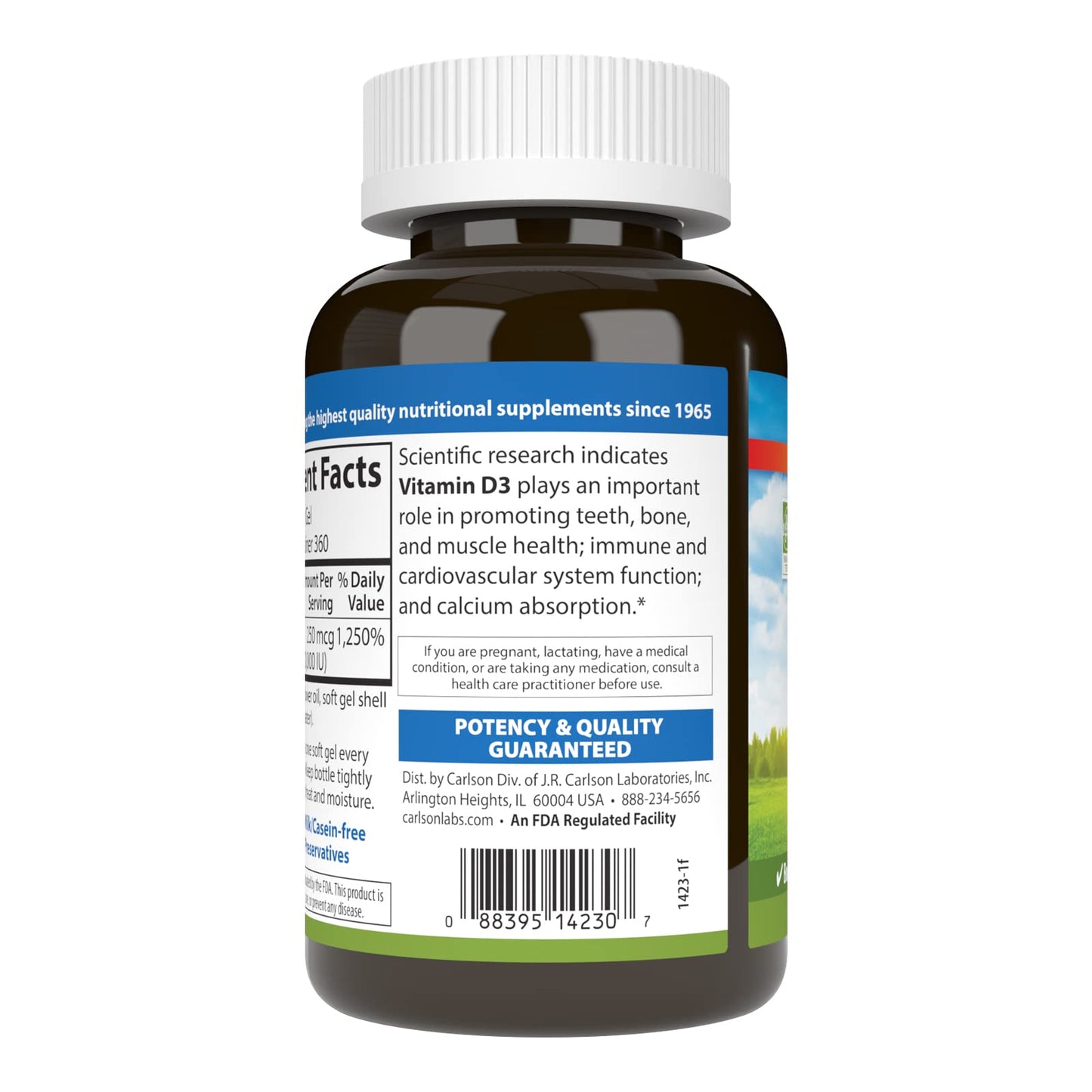 Carlson Vitamin D3 10,000 IU (250 mcg) - Cholecalciferol for Bone & Immune Health | 360 Soft Gels