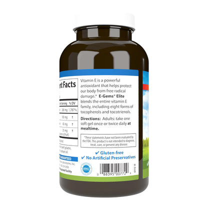 Carlson E-Gems Elite 400 IU Vitamin E | Heart Health & Antioxidant | 240 Softgels