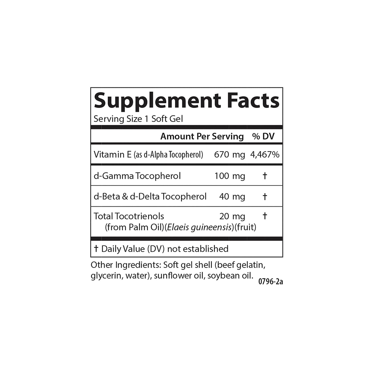 Carlson E-Gems Elite Vitamin E 1000 IU – Tocopherols & Tocotrienols, 60 Softgels