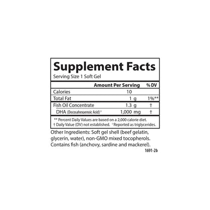Carlson Elite DHA Gems 1000 mg DHA – Wild-Caught, Sustainably Sourced, 60 Softgels