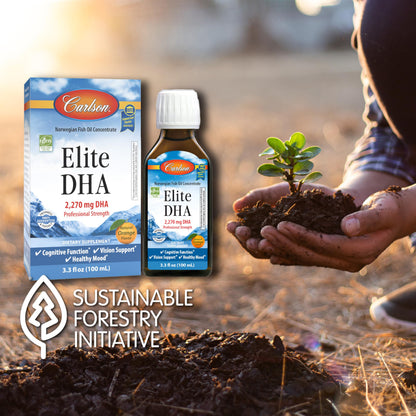 Carlson Elite DHA – 2,270 mg DHA per Teaspoon, Norwegian Fish Oil, Orange Flavor