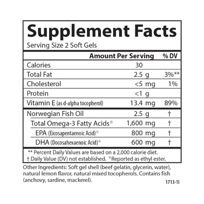 Carlson Elite Omega-3 Gems Lemon 1600 mg | Wild-Caught Norwegian Fish Oil, 240 Softgels