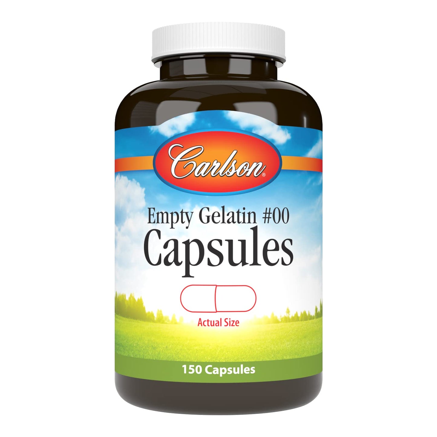 Carlson Empty Gelatin Capsules #00 - 150 Count | Easy to Separate & Fill
