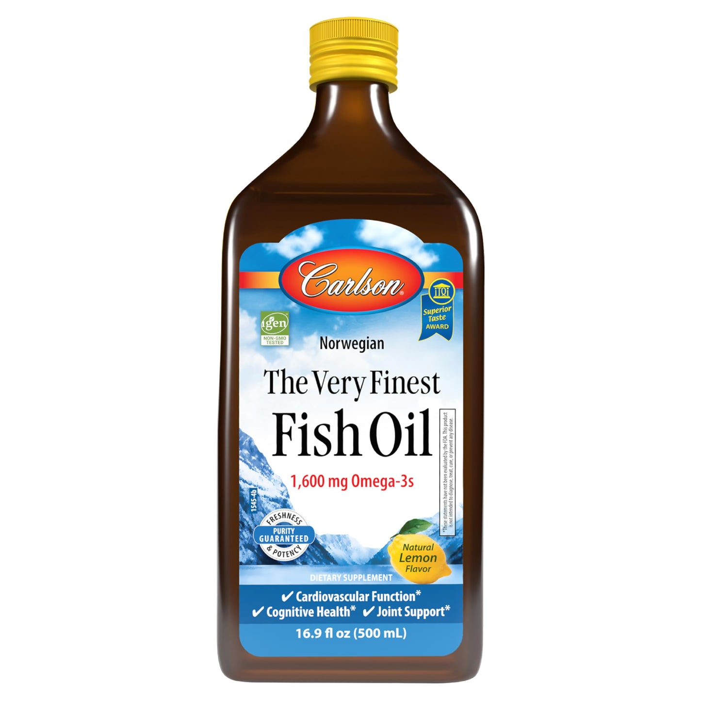 Carlson The Very Finest Fish Oil 1600 mg Omega-3s Lemon 16.9 oz