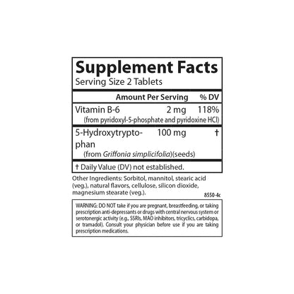Carlson Healthy Mood 5-HTP Elite 100 mg with Vitamin B6 – Raspberry Chewable (60 Tablets)