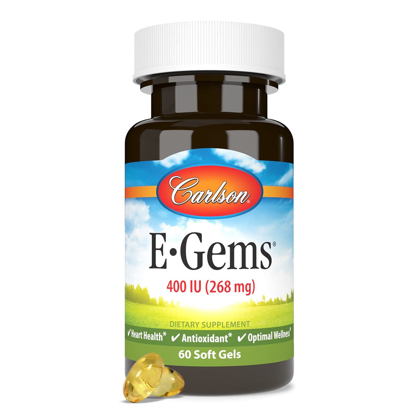 Carlson Labs E-Gems Natural Vitamin E 400 IU | 60 Softgels