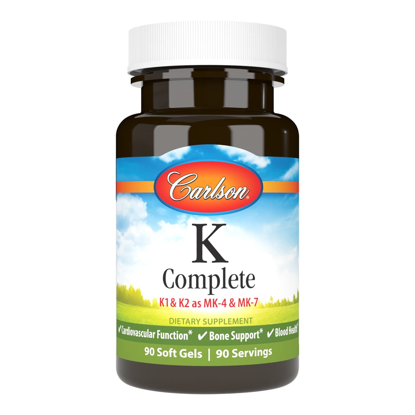 Carlson Labs K Complete Softgels – 90 Count (K1, K2 MK-4 & MK-7)