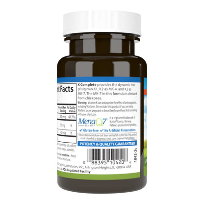 Carlson Labs K Complete Softgels – 90 Count (K1, K2 MK-4 & MK-7)