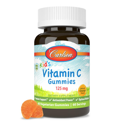 CARLSON LABS Kids Vitamin C Gummies, 60 CT | Immune Support for Kids