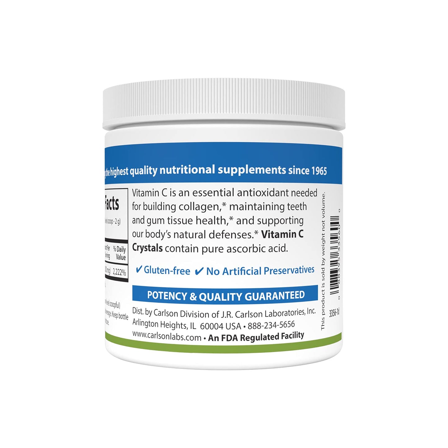 Carlson Labs Non GMO Vitamin C Crystals, 6 Ounce
