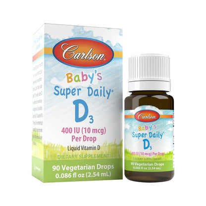 Carlson Laboratories Super Daily D3 for Baby, 0.086 Fl oz | Vitamin D3 Drops