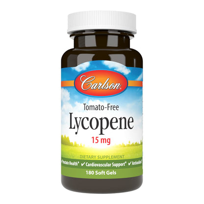 Carlson Lycopene 15 mg Tomato-Free – Prostate Health & Circulation Support, 180 Softgels