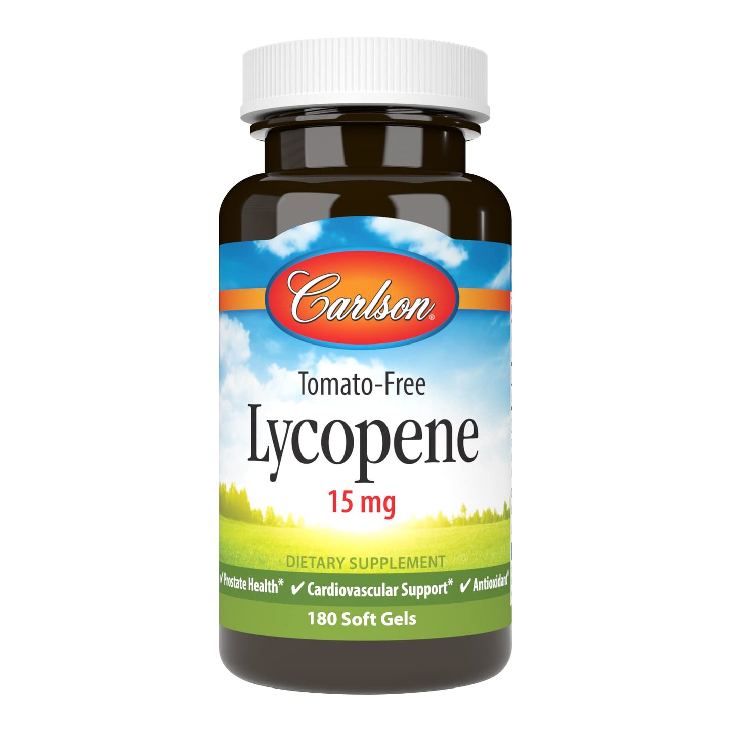Carlson Lycopene 15 mg Tomato-Free – Prostate Health & Circulation Support, 180 Softgels