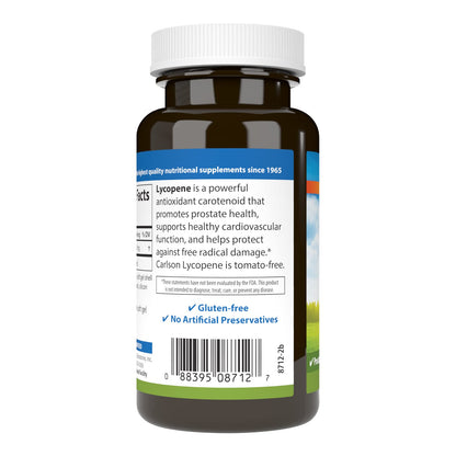 Carlson Lycopene 15 mg Tomato-Free – Prostate Health & Circulation Support, 180 Softgels