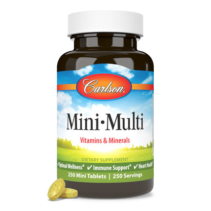 Carlson Mini-Multi Multivitamin Tablets, 250 Count - Easy to Swallow