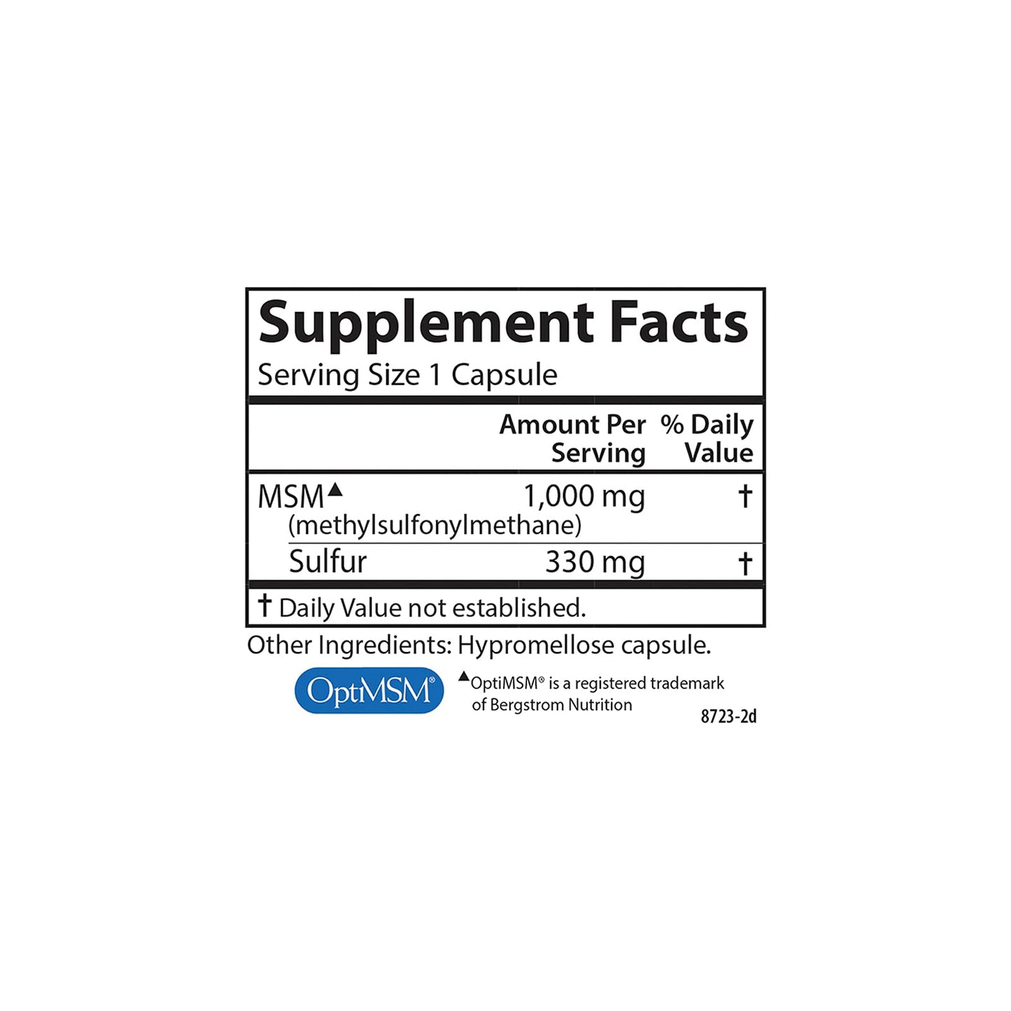 Carlson MSM Sulfur 1000 mg – Superior Bioavailability, Joint Support, Connective Tissue & Healthy Skin | 300 Vegetarian Capsules
