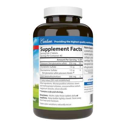 Carlson Nutra-Support: Glucosamine, Chondroitin & MSM for Joint Health (120 tablets)