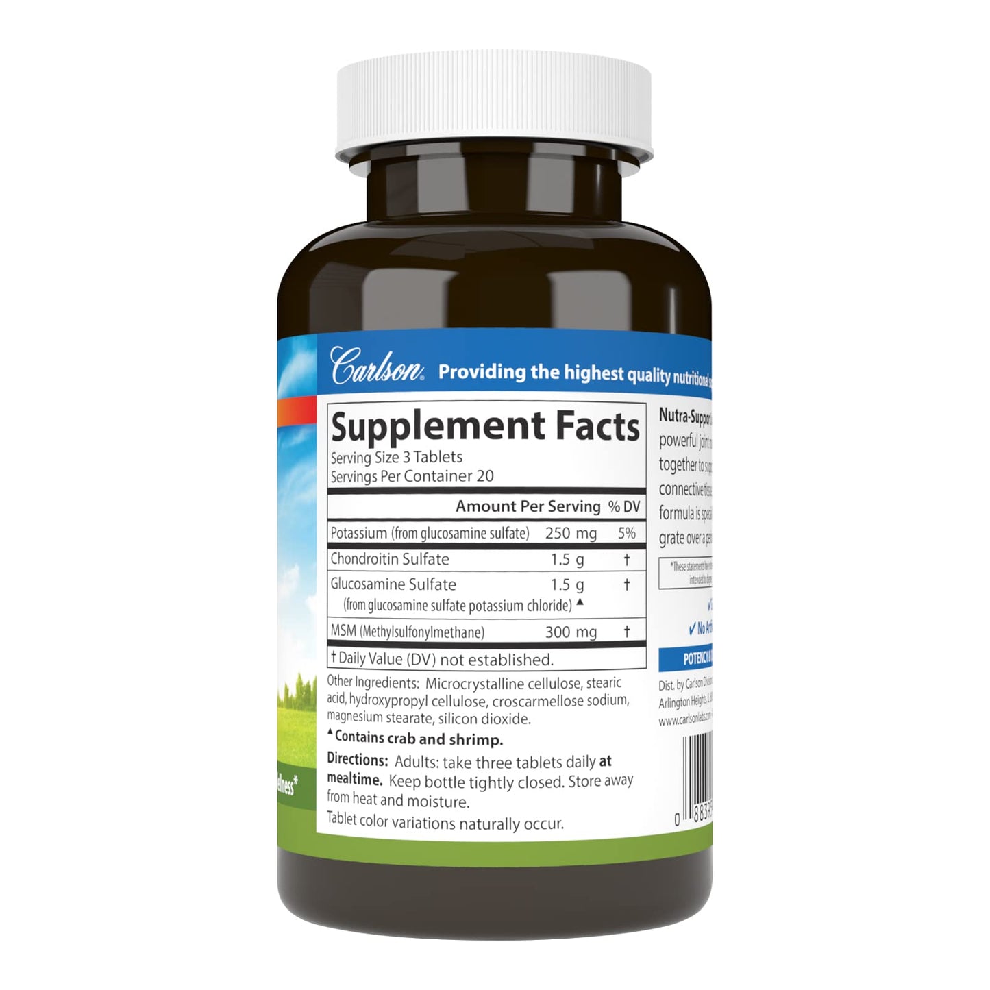 Carlson Nutra-Support Joint | Glucosamine, Chondroitin & MSM | 60 tablets