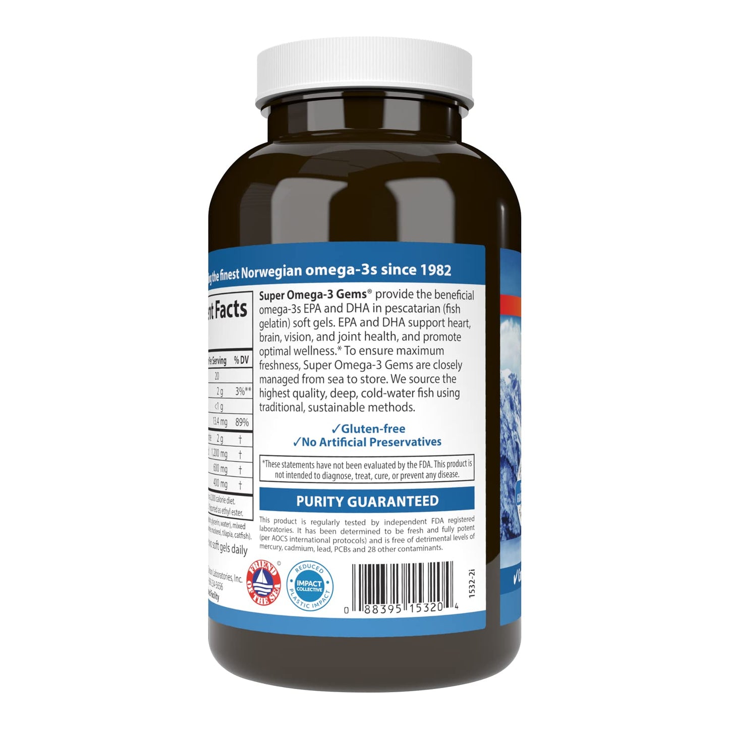 Carlson Super Omega-3 Gems – 180 Soft Gels, 1200 mg Omega-3s, Wild-CCaught Norwegian Fish Oil
