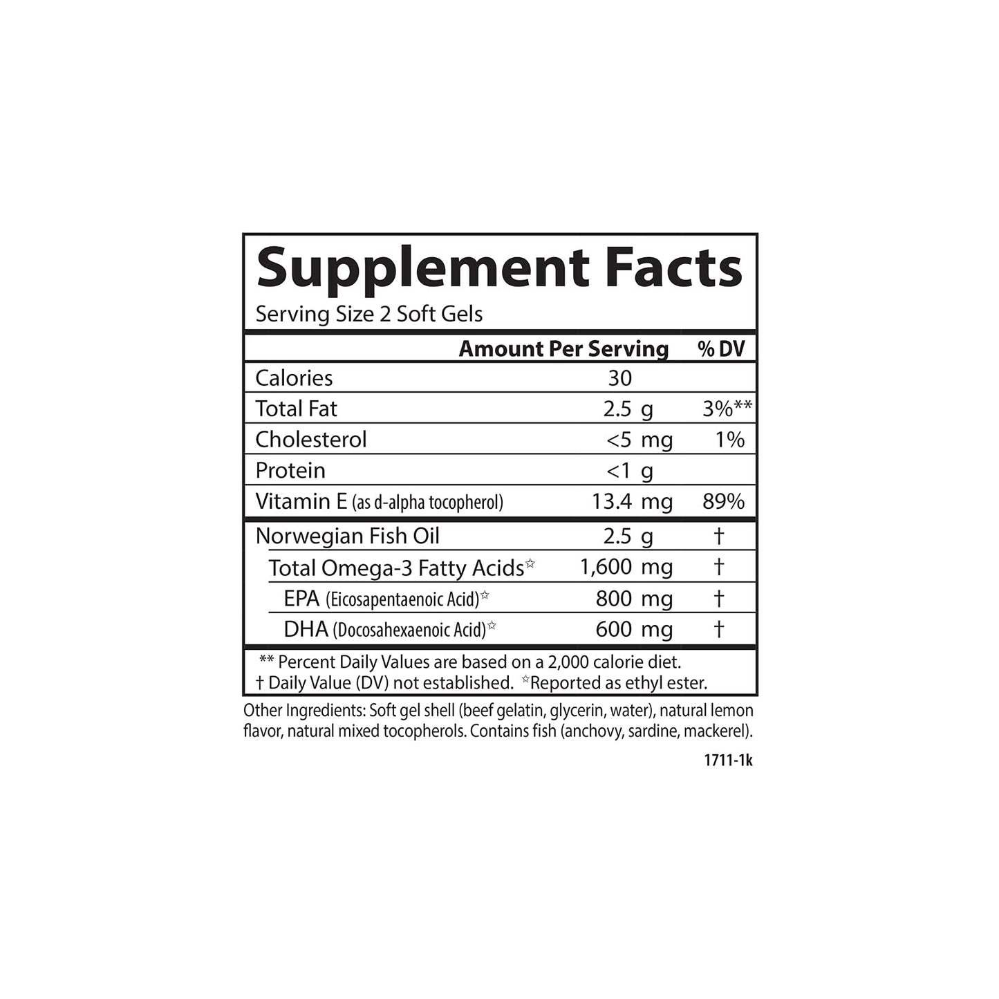 Carlson Elite Omega-3 Gems – 1600 mg EPA & DHA, Wild-Caught Norwegian Fish Oil, Lemon Flavor, 90 Softgels