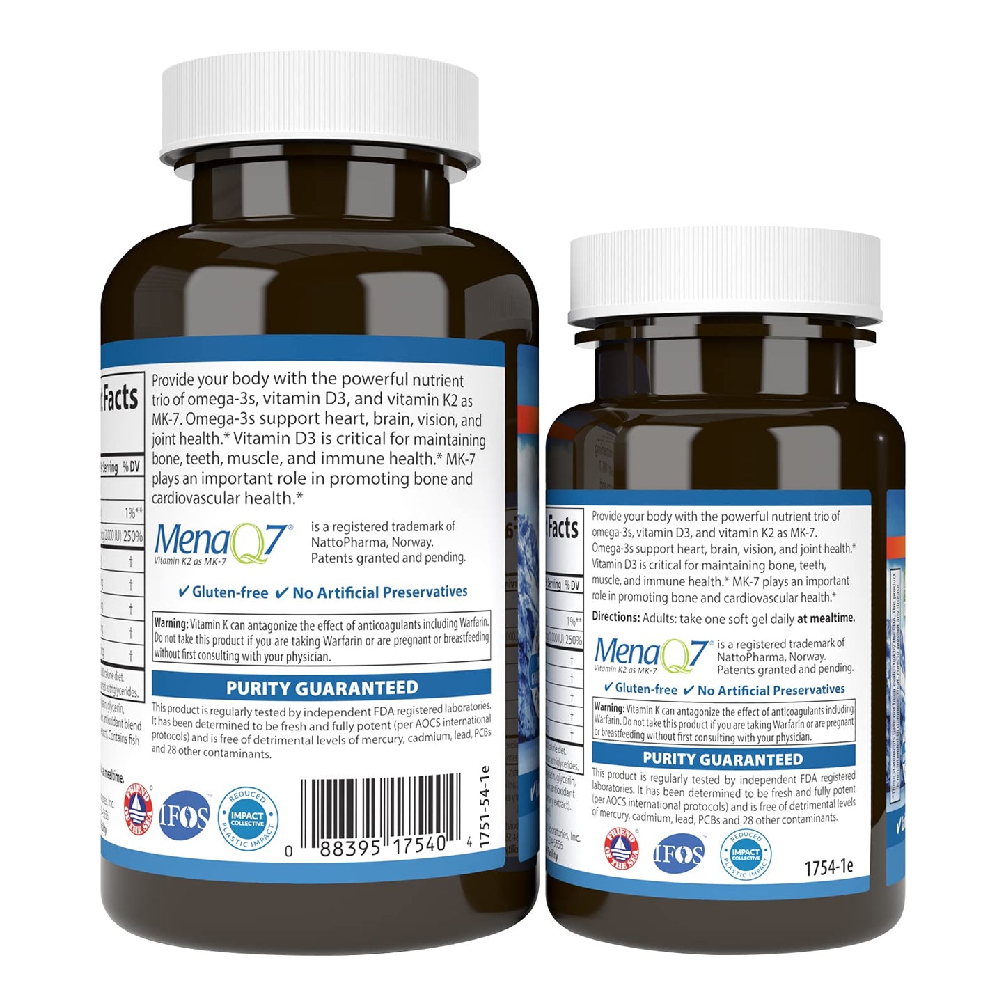 Carlson Elite Omega-3 Plus D & K - 700 mg EPA/DHA + D3 & K2, Lemon | Bone Health & Immune Support