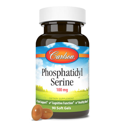 Carlson Phosphatidyl Serine 100 mg Non-GMO – Brain Function Support | 90 Softgels