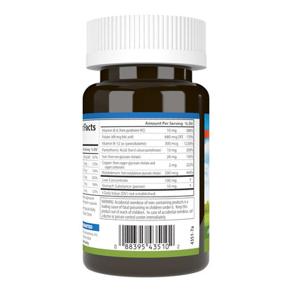 Carlson Women's Iron Restore – 28 mg Iron + B Vitamins, Menstrual Support, 60 Caps
