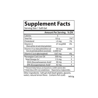 Carlson Solar D Gems Vitamin D3 2000 IU & Omega-3 Lemon Softgels - 360