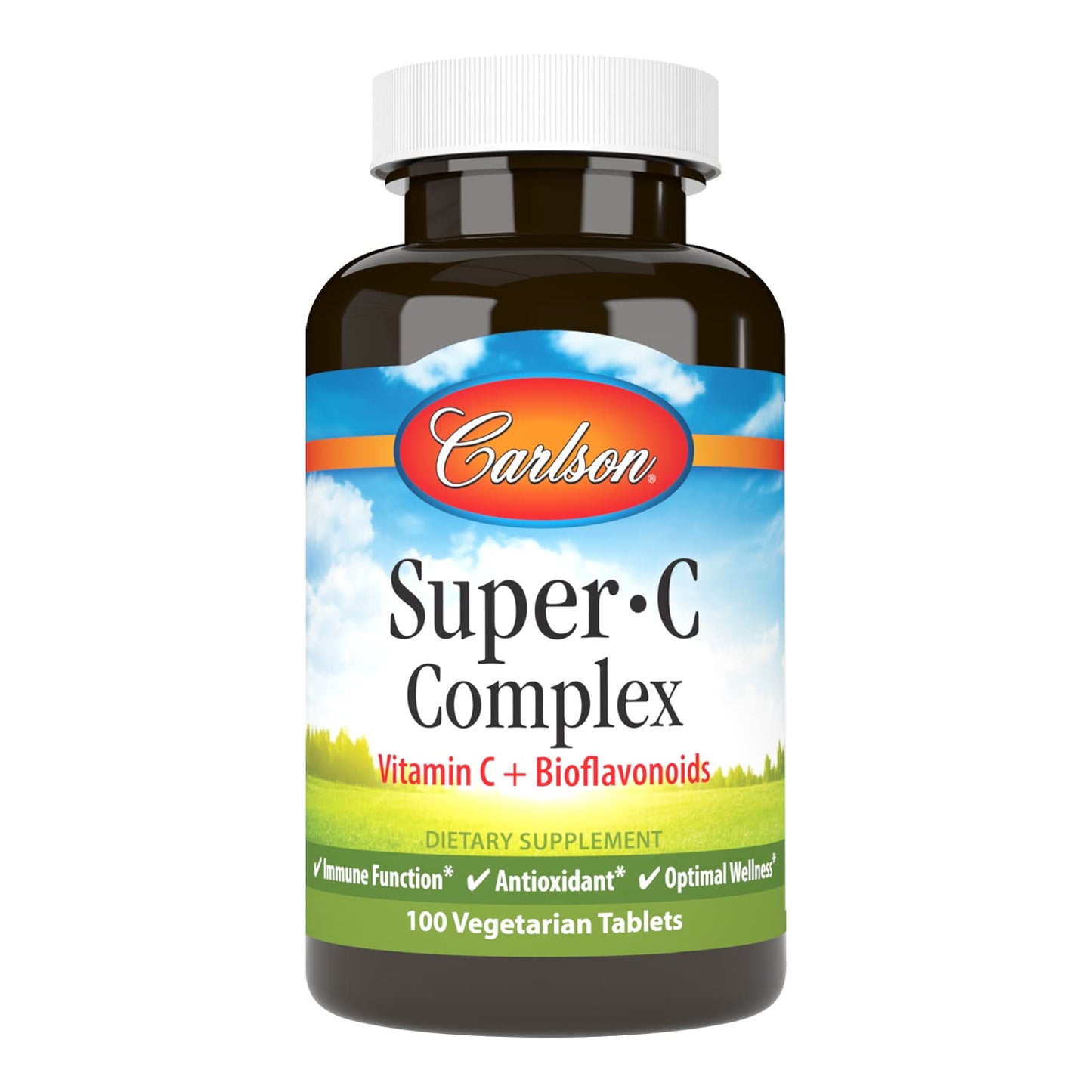 Carlson Super-C Complex Vitamin C + Bioflavonoids – Immune Support | 100 Vegetarian Tablets