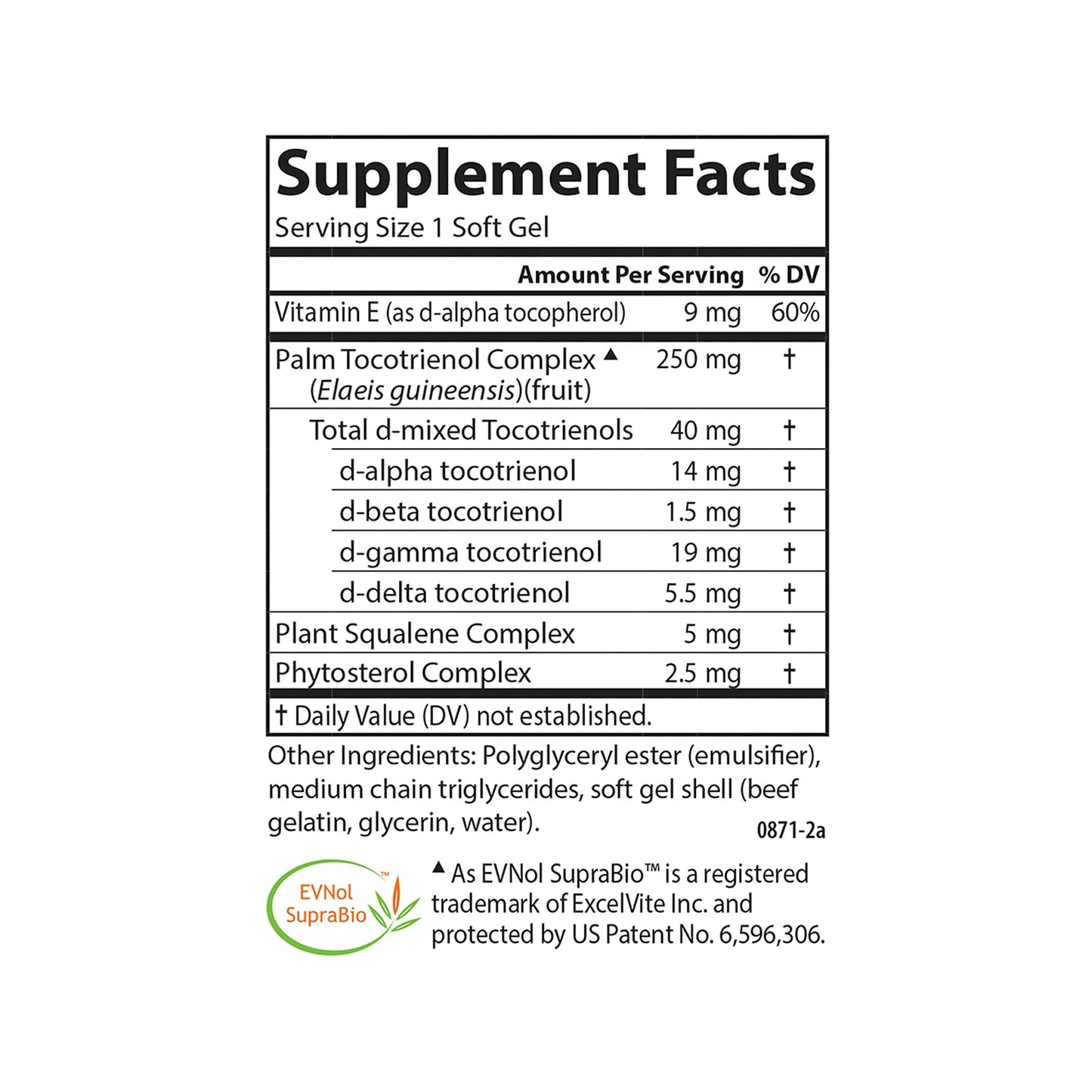 Carlson - Tocomin SupraBio: Bio-enhanced Tocotrienol Complex for Brain & Cardiovascular Health | 60 Soft Gels