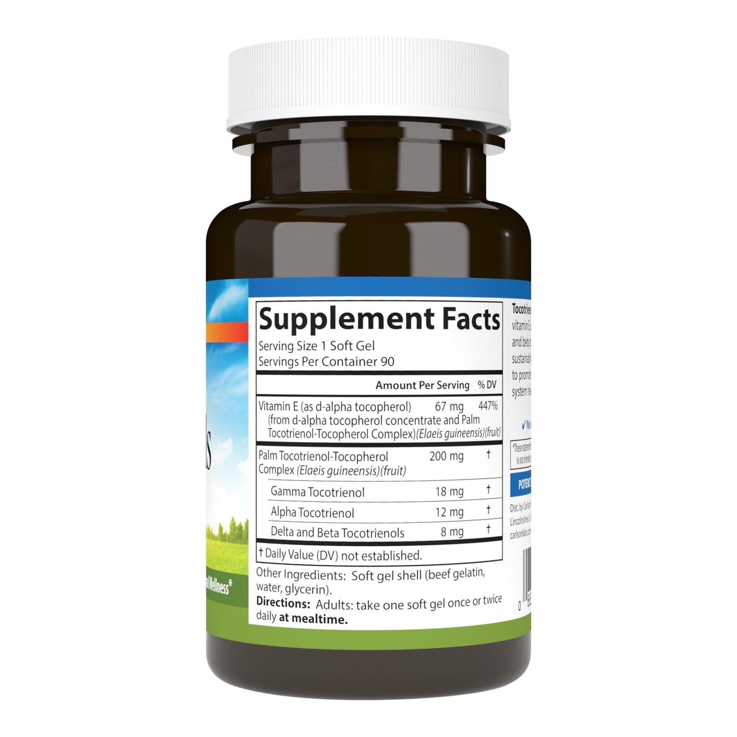 Carlson Tocotrienols 40 mg – Natural Vitamin E, 90 Softgels