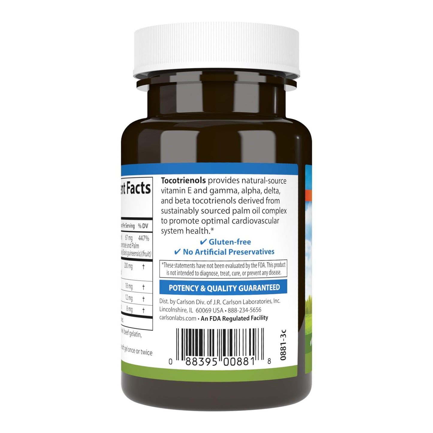 Carlson Tocotrienols 40 mg – Natural Vitamin E, 90 Softgels