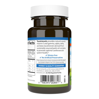 Carlson Tocotrienols 40 mg – Natural Vitamin E, 90 Softgels