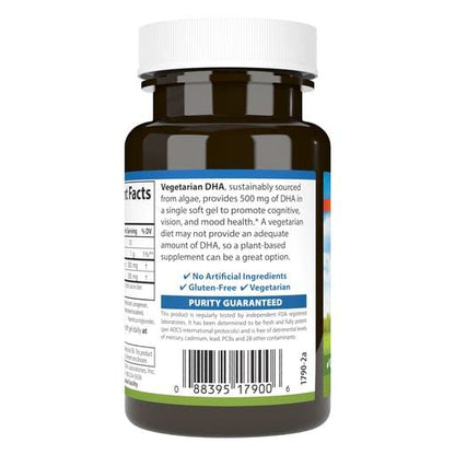 Carlson Vegetarian DHA – Plant-Based Algae-Sourced DHA (570 mg) | 30 Softgels