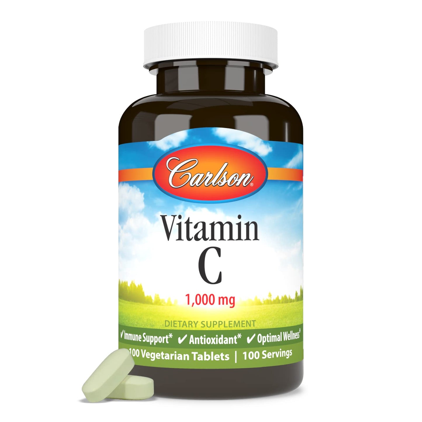 Carlson - Vitamin C 1,000 mg, 100 Count | Immune Support, Collagen & Dental Health
