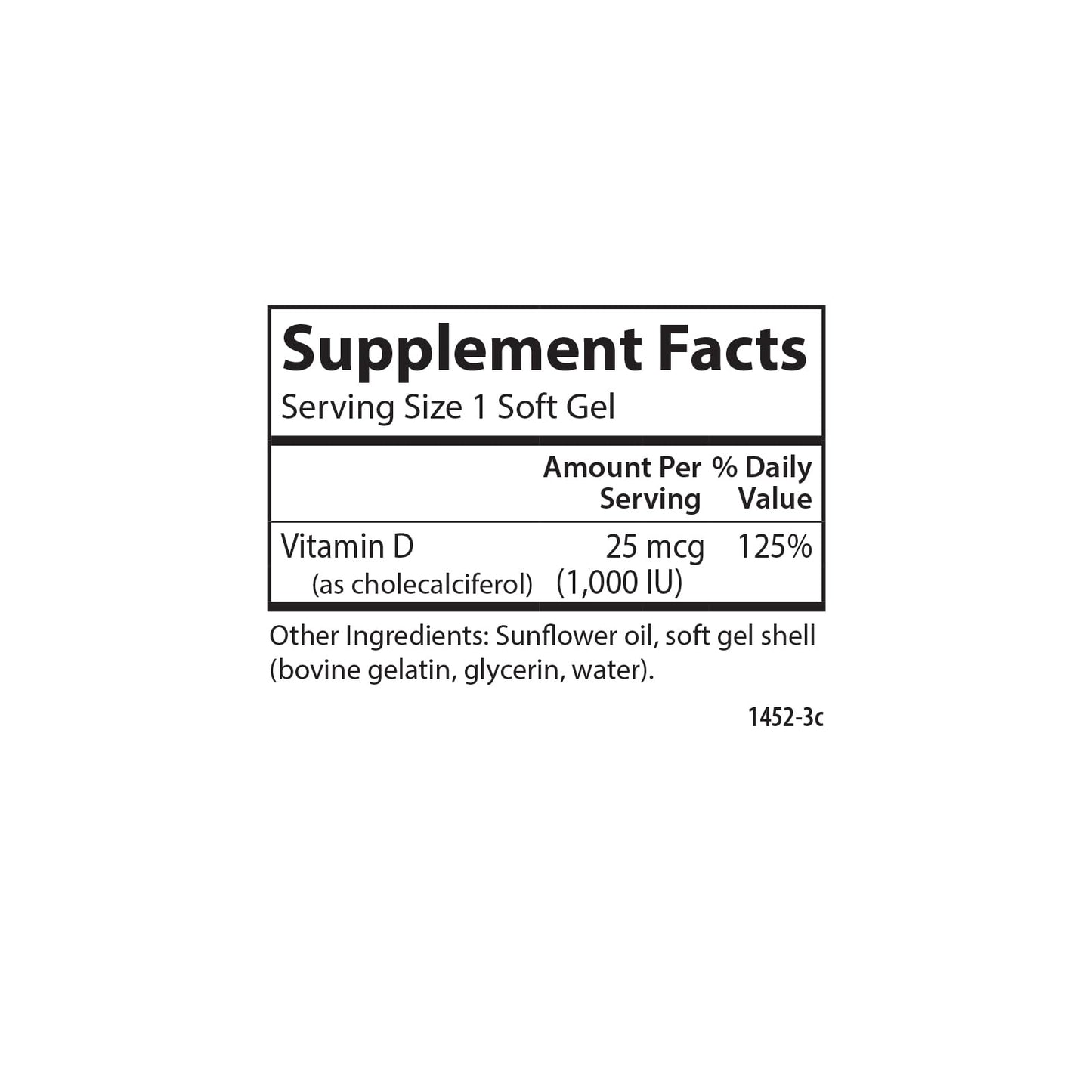 Carlson Vitamin D3 1000 IU Soft Gels – Bone & Muscle Health, 250 Softgels
