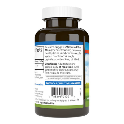 Carlson Vitamin K2 MK-4 (Menatetrenone) - Soy-Free, 180 Capsules | Bone & Heart Health