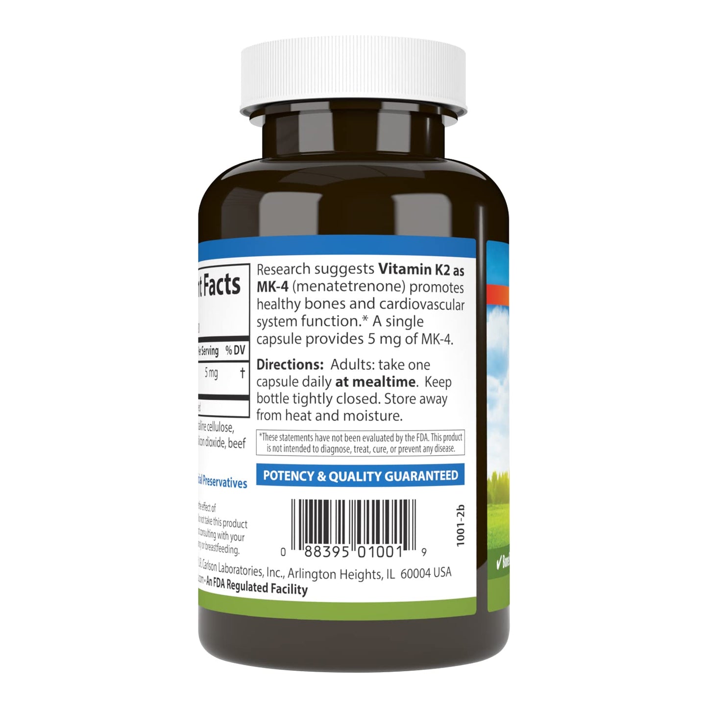 Carlson Vitamin K2 MK-4 (Menatetrenone) - Soy-Free, 180 Capsules | Bone & Heart Health