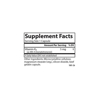 Carlson Vitamin K2 MK-4 (Menatetrenone) - Soy-Free, 180 Capsules | Bone & Heart Health