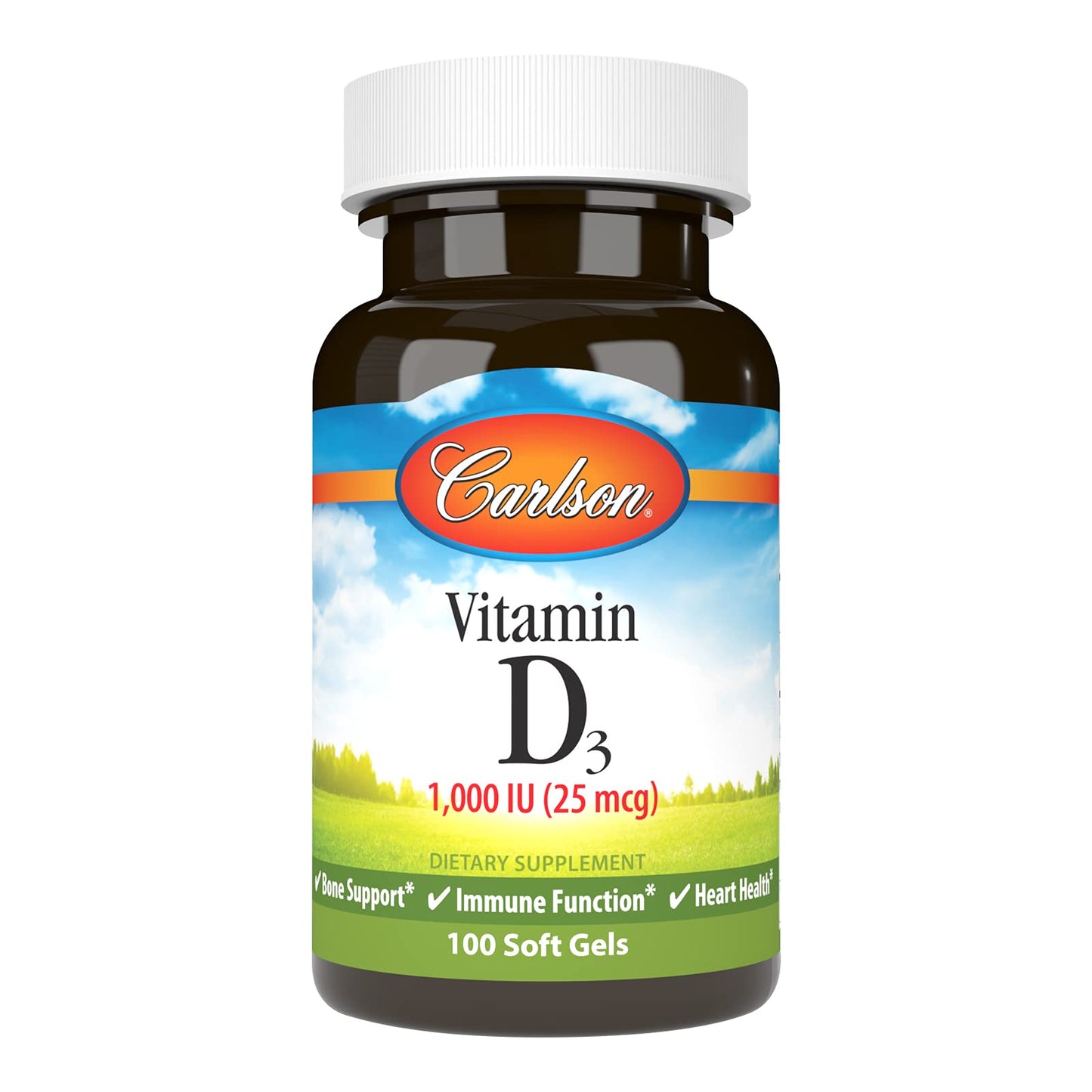 Carlson Vitamin D3 1000 IU Soft Gels | Bone & Muscle Health | 100 Soft Gels
