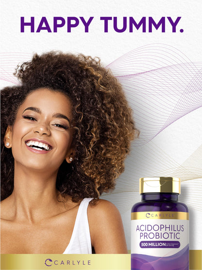 Carlyle Acidophilus Probiotic Capsules – 500M CFU, 200 Pills | Non-GMO & Gluten Free