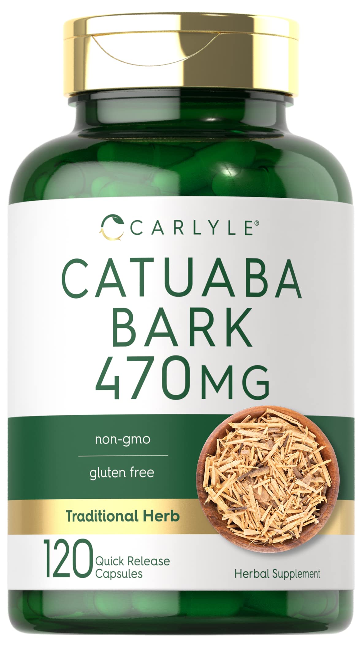 Carlyle Catuaba Bark Extract – 470mg, 120 Capsules | Non-GMO & Gluten Free