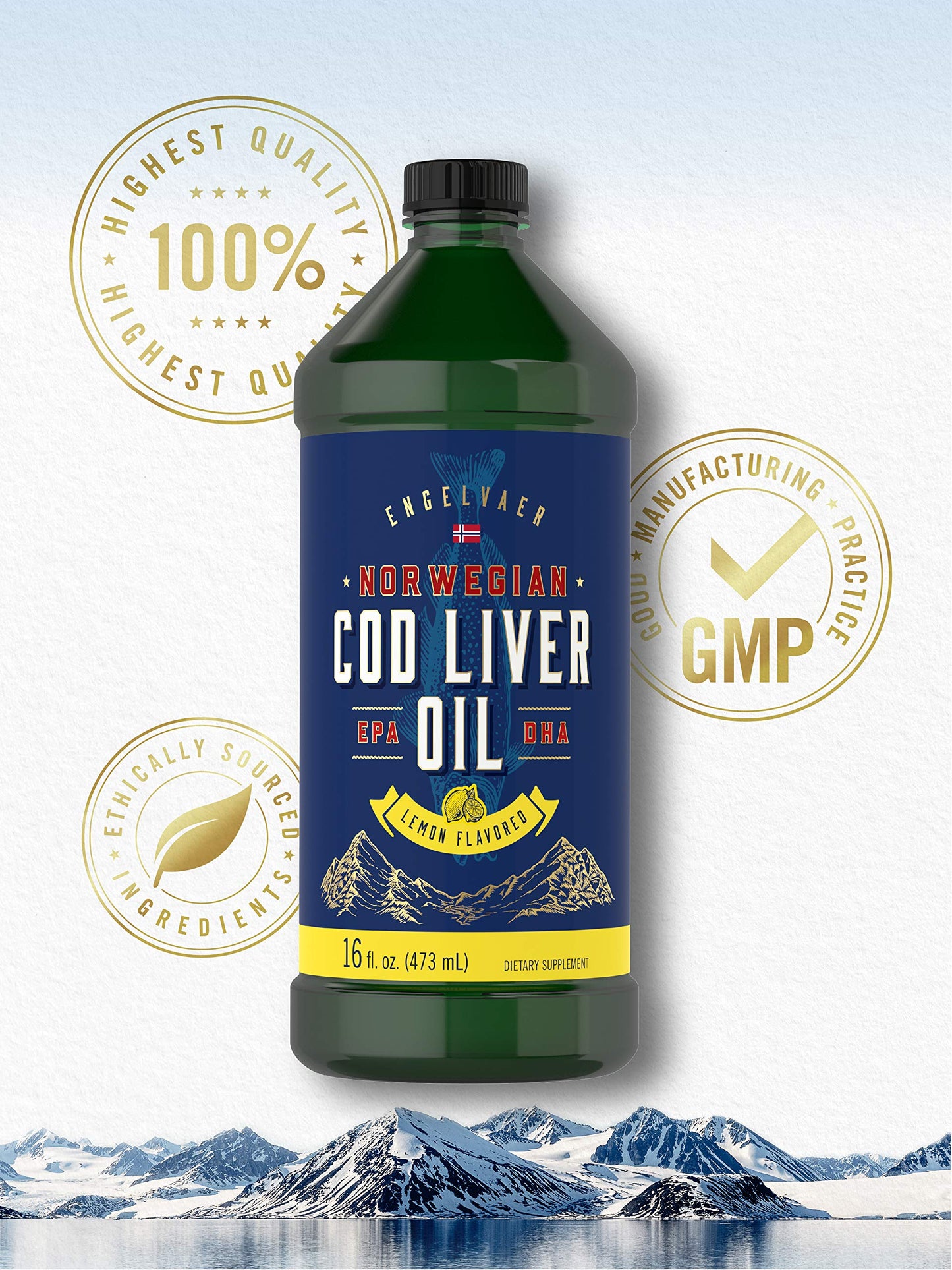 Carlyle Cod Liver Oil Liquid Lemon | 16 oz x3 Bottles | Norwegian, Gluten Free, Non-GMO