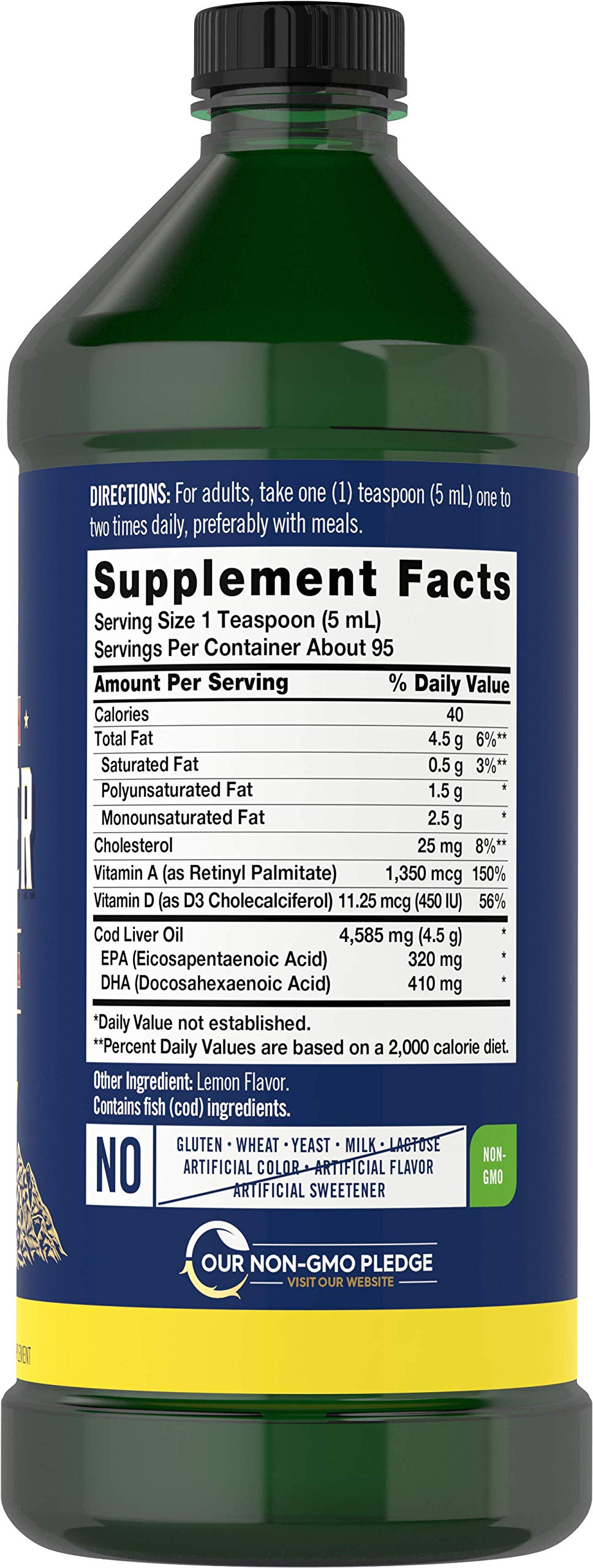 Carlyle Cod Liver Oil Liquid Lemon | 16 oz x3 Bottles | Norwegian, Gluten Free, Non-GMO