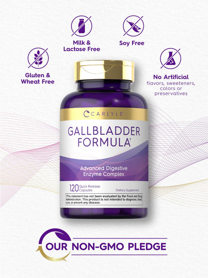 Carlyle Gallbladder Formula Supplement | 120 Capsules | Ox Bile Digestive Enzymes | Non-GMO & Gluten Free